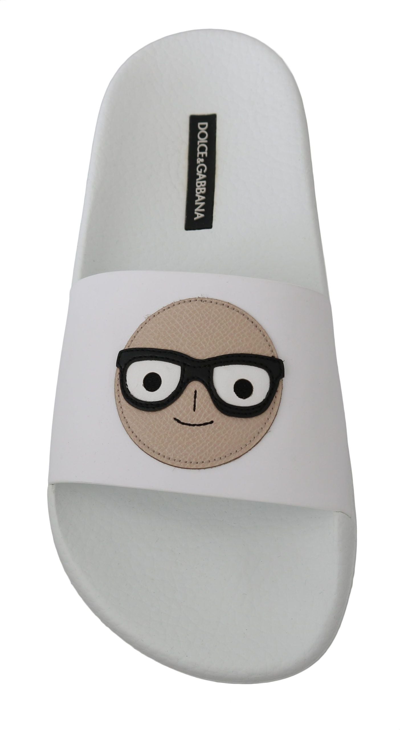 Sandales à enfiler Dolce &amp; Gabbana en cuir blanc #dgfamily