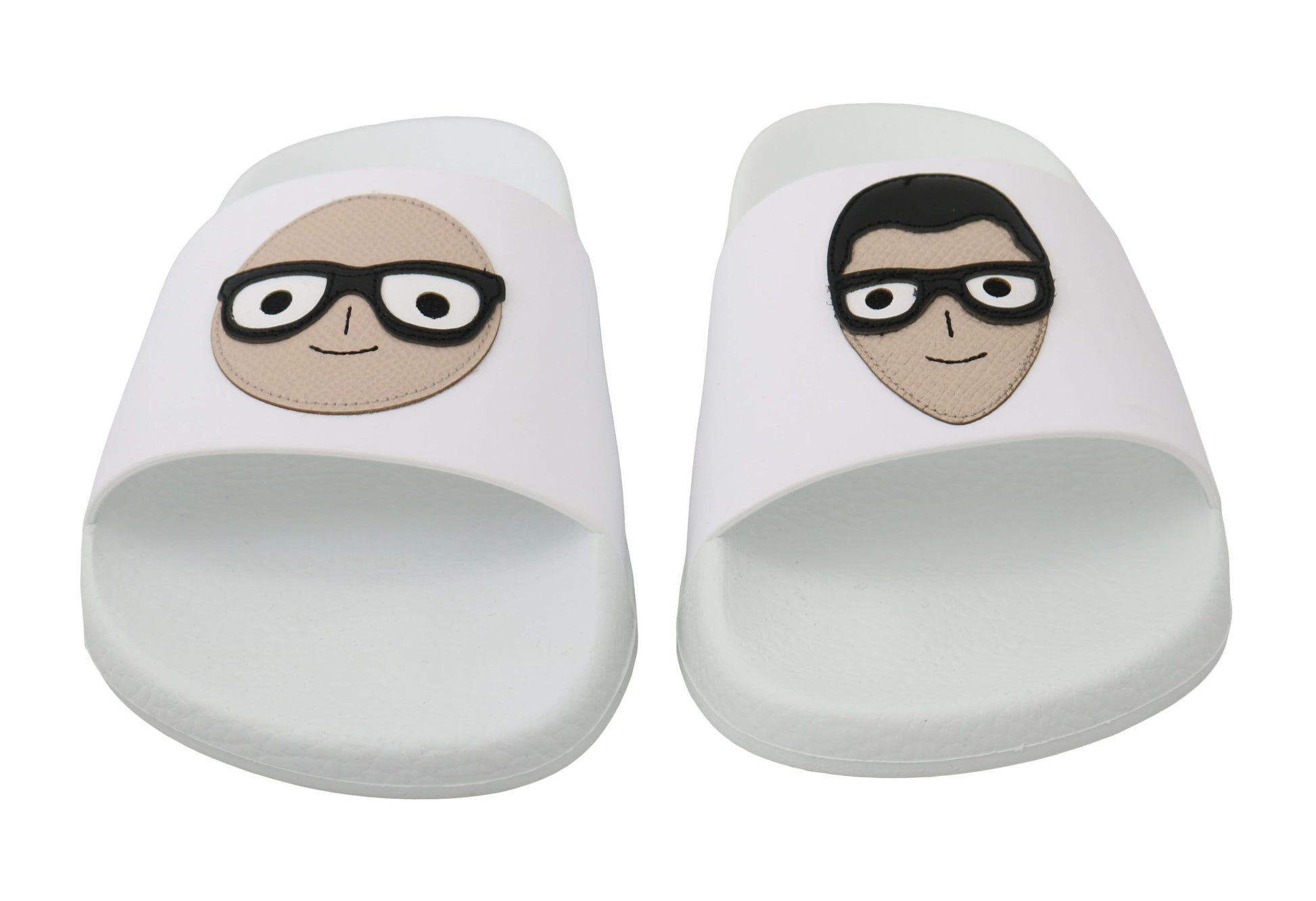 Sandales à enfiler Dolce &amp; Gabbana en cuir blanc #dgfamily