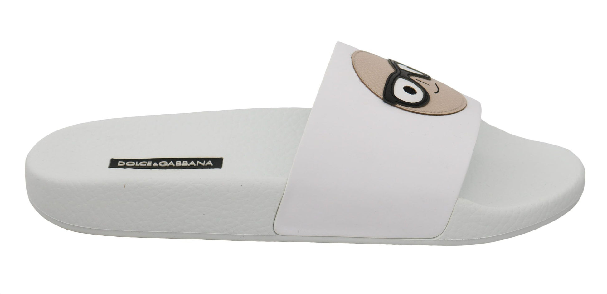Sandales à enfiler Dolce &amp; Gabbana en cuir blanc #dgfamily