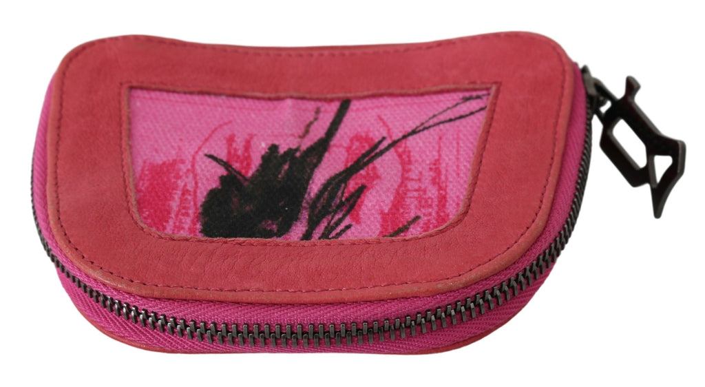 Porte-monnaie en daim rose imprimé PINKO pour femme, porte-monnaie zippé en tissu