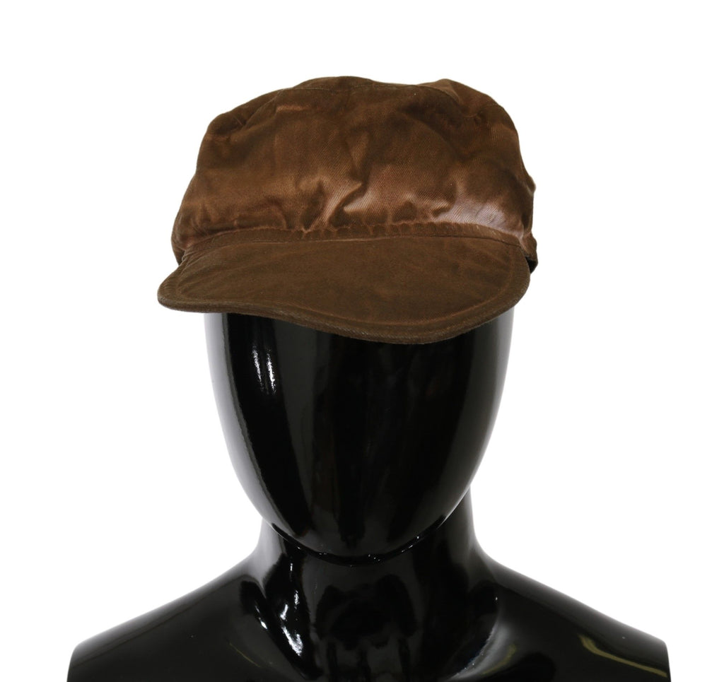 Costume National Béret Gavroche Marron Cabbie Fedora Chapeau