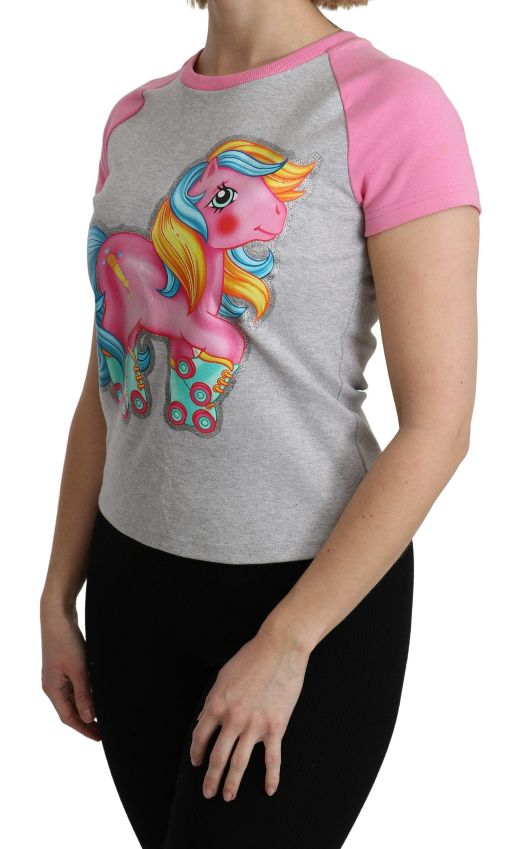 T-shirt en coton gris et rose Moschino My Little Pony Top
