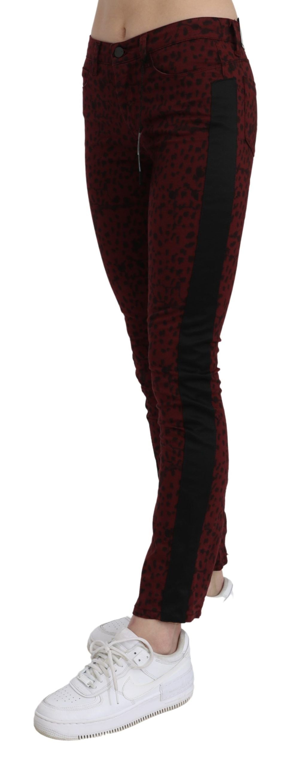 Jean slim en coton rouge foncé taille moyenne Costume National