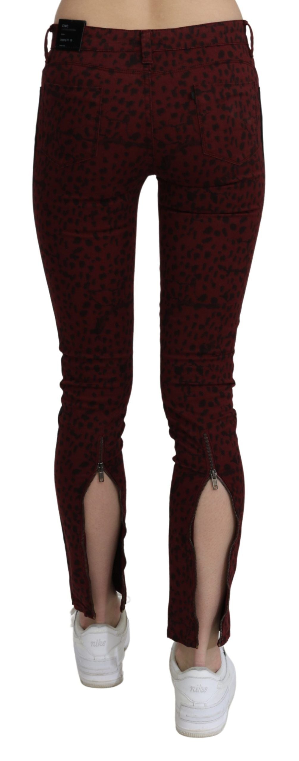 Jean slim en coton rouge foncé taille moyenne Costume National