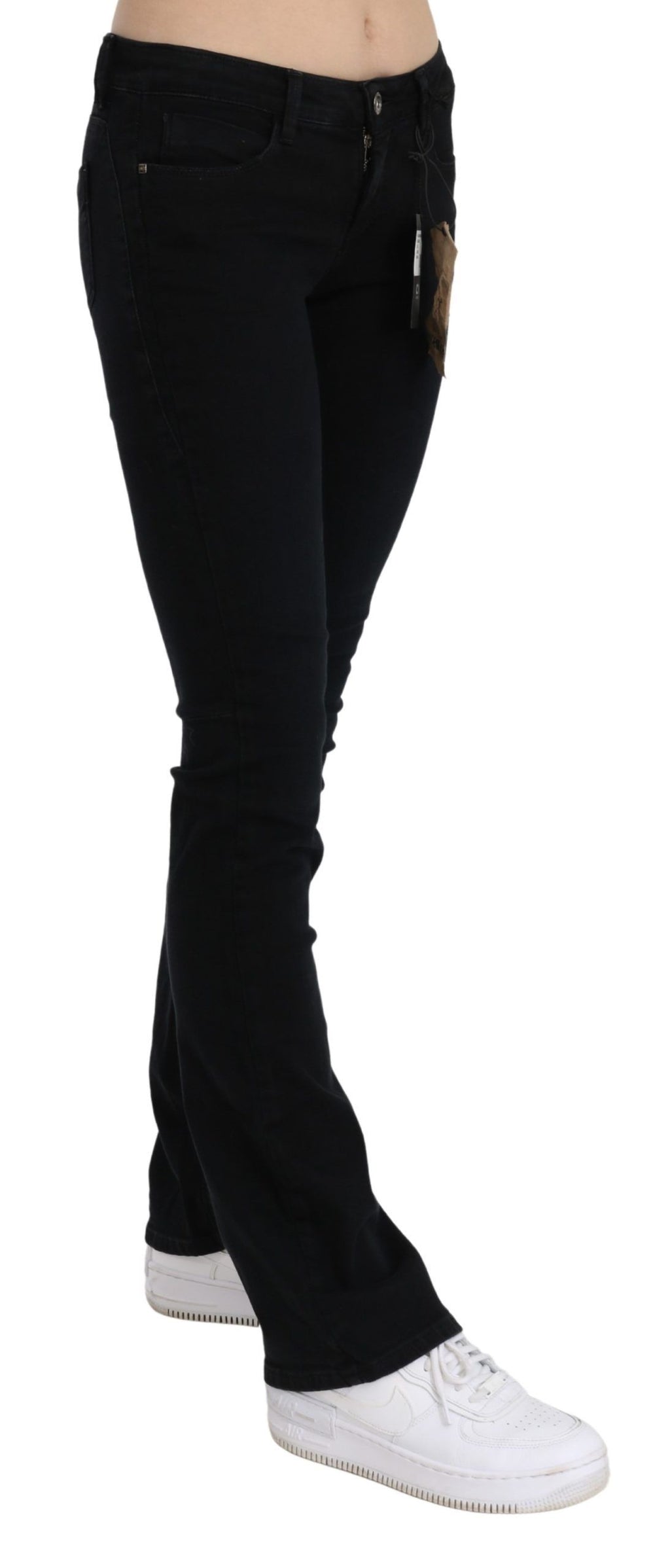 Costume National Jean skinny noir taille basse en coton