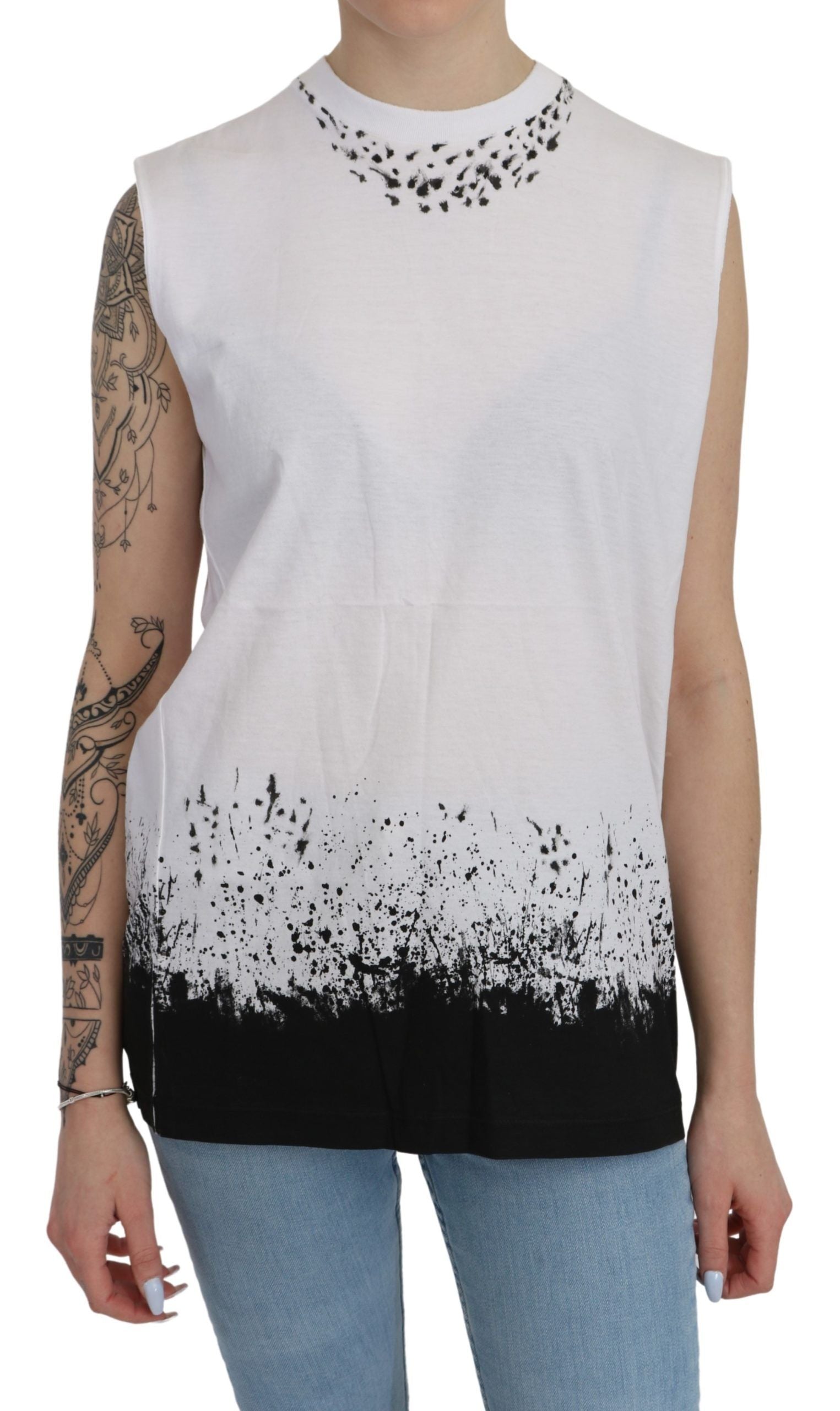 T-shirt sans manches blanc Dsquared² en coton