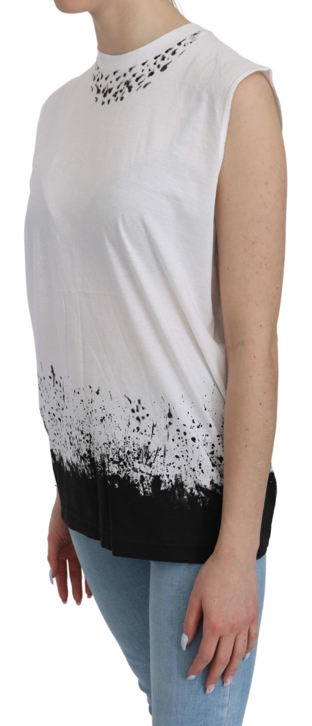 T-shirt sans manches blanc Dsquared² en coton