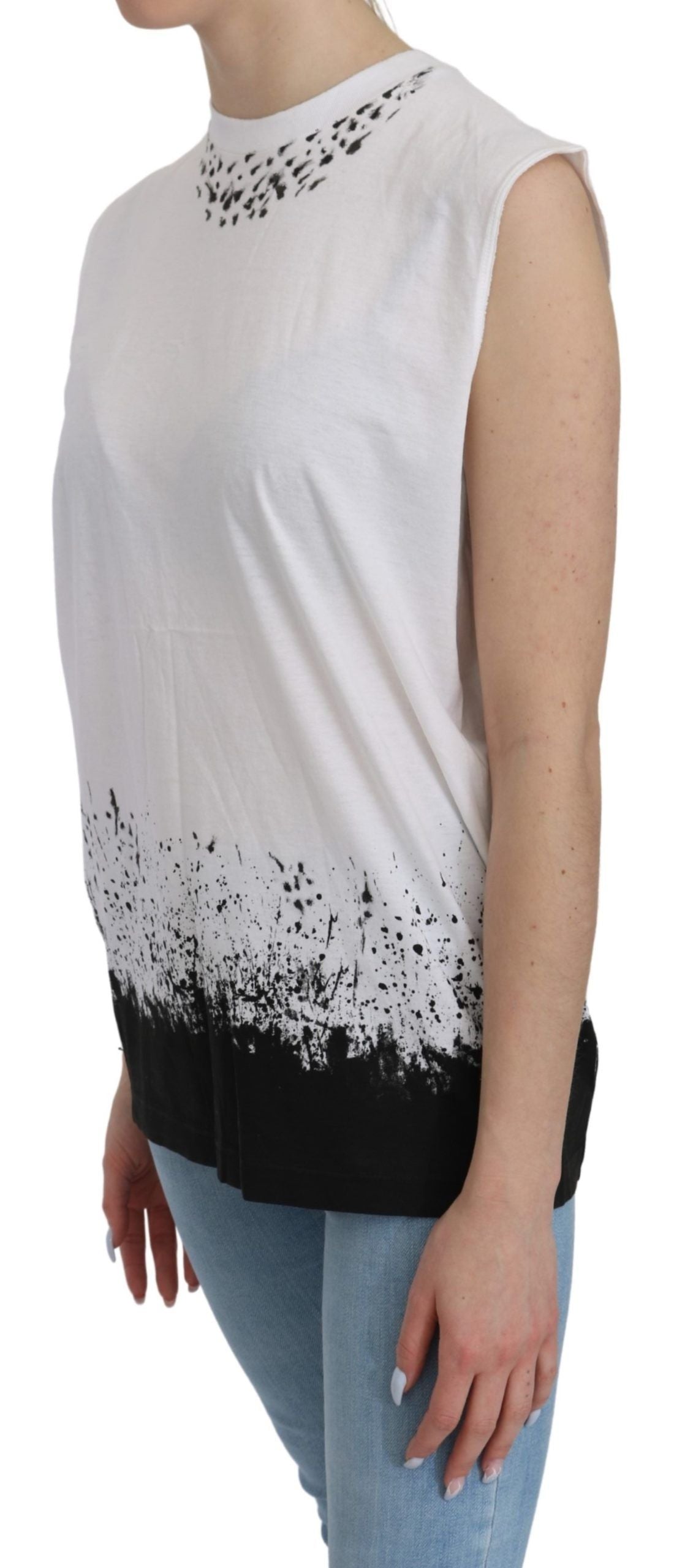 T-shirt sans manches blanc Dsquared² en coton