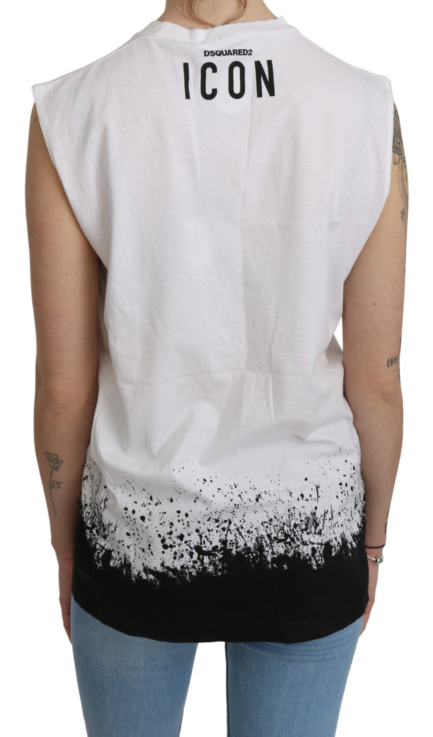T-shirt sans manches blanc Dsquared² en coton
