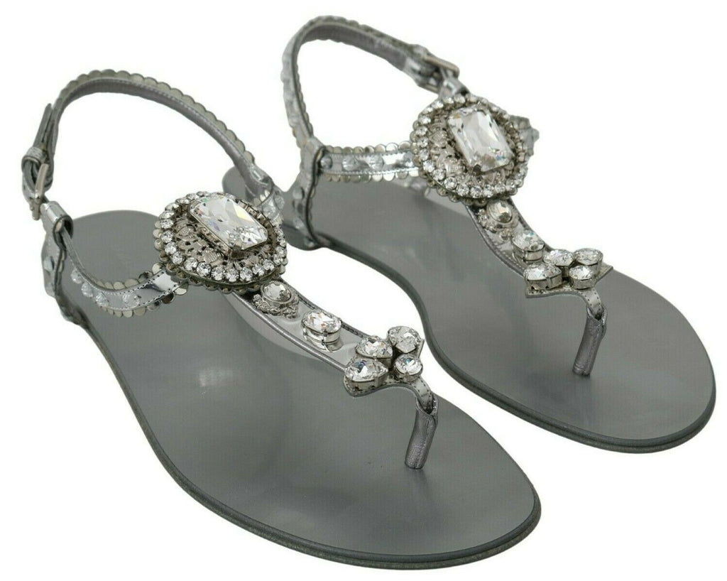 Sandales et tongs Dolce &amp; Gabbana en cristal argenté
