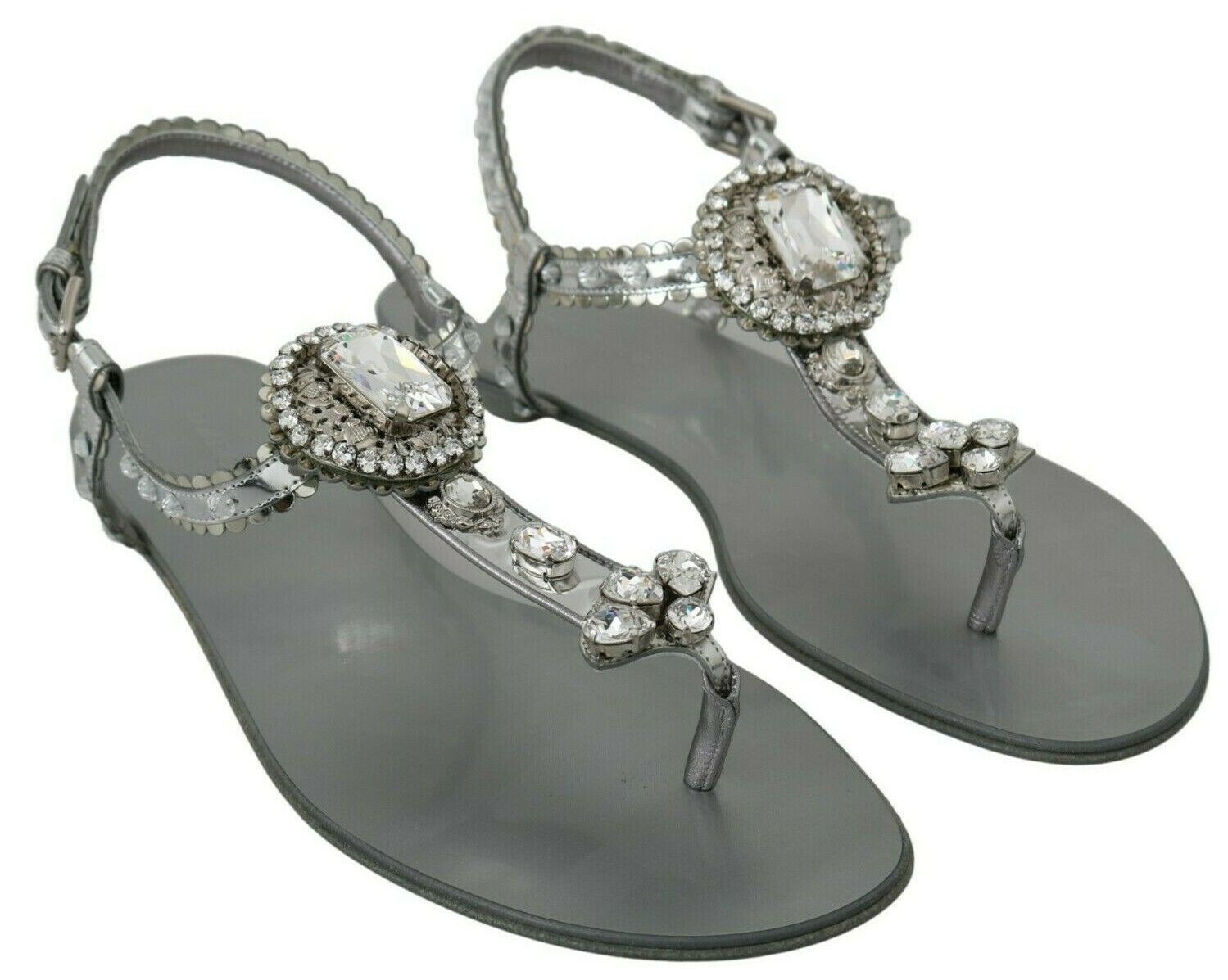 Sandales et tongs Dolce &amp; Gabbana en cristal argenté