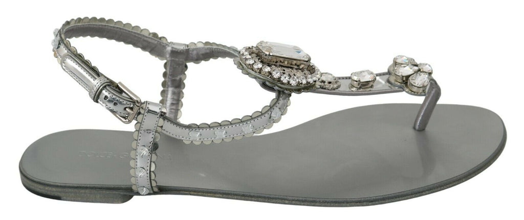 Sandales et tongs Dolce &amp; Gabbana en cristal argenté