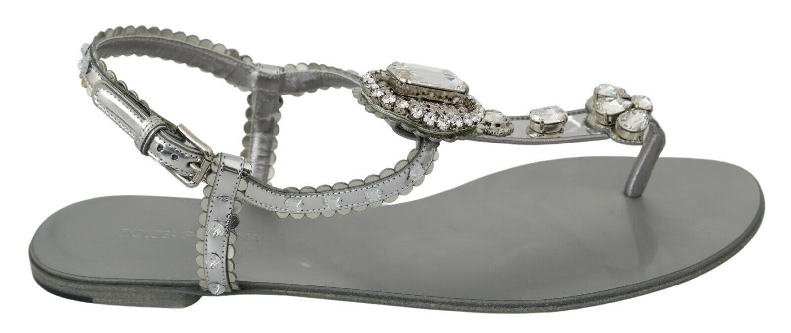 Sandales et tongs Dolce &amp; Gabbana en cristal argenté