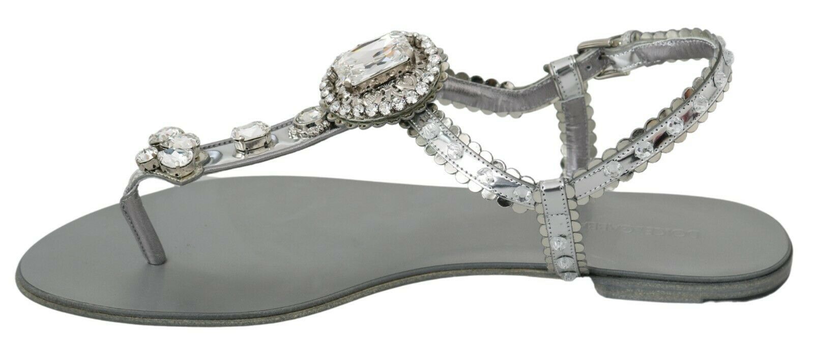 Sandales et tongs Dolce &amp; Gabbana en cristal argenté