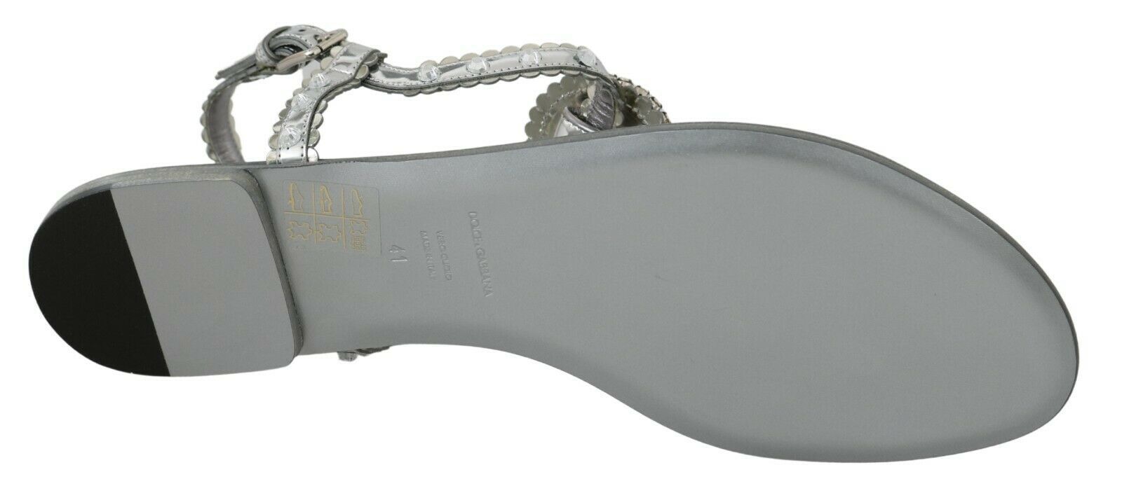 Sandales et tongs Dolce &amp; Gabbana en cristal argenté