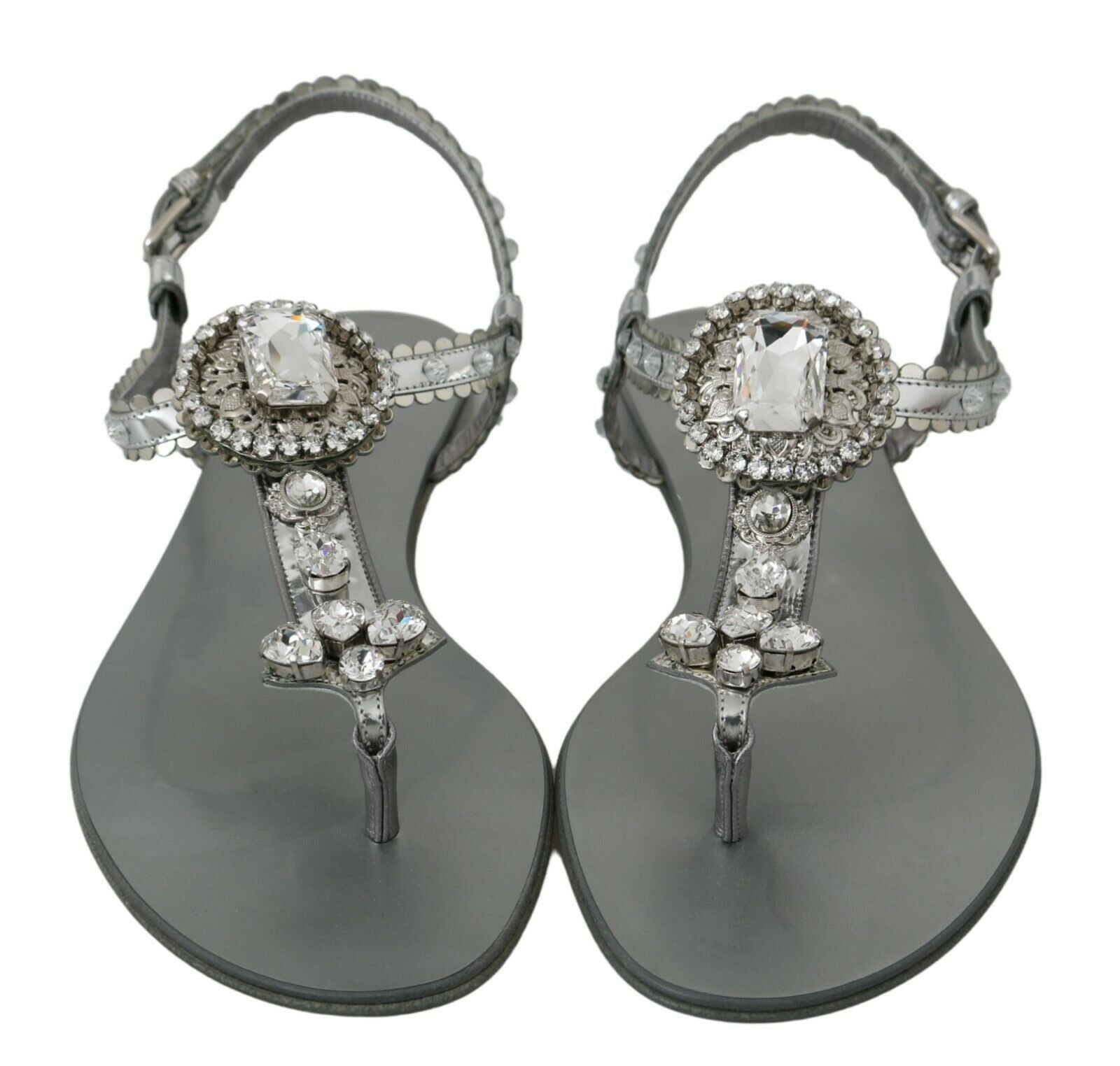 Sandales et tongs Dolce &amp; Gabbana en cristal argenté