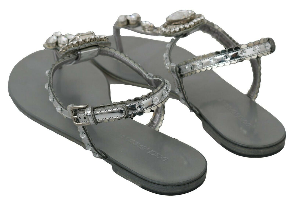 Sandales et tongs Dolce &amp; Gabbana en cristal argenté