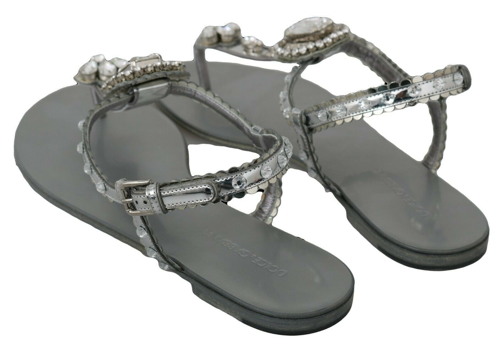 Sandales et tongs Dolce &amp; Gabbana en cristal argenté