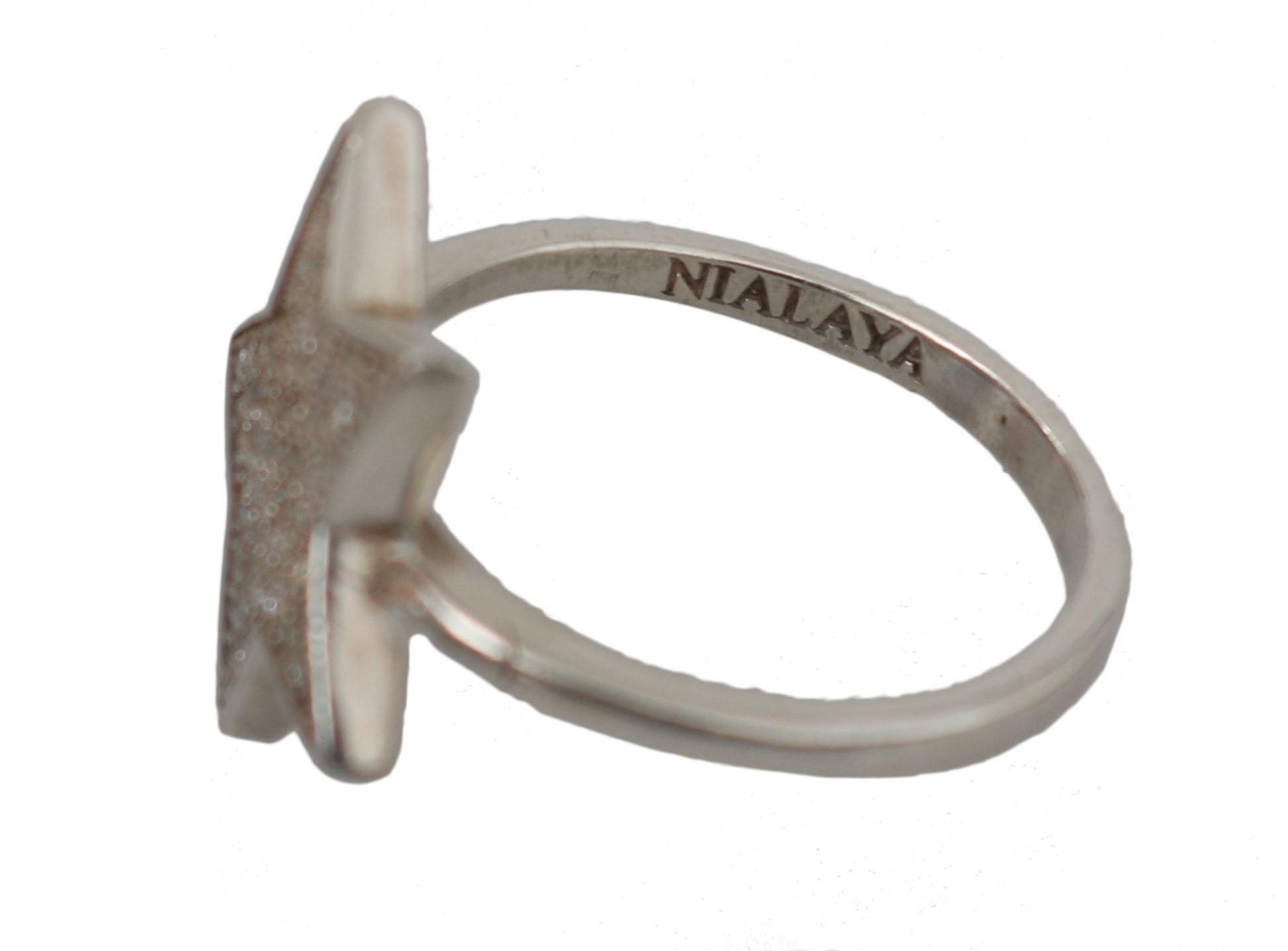 Bague Nialaya en argent 925 avec étoile et zircone cubique transparent pour femme