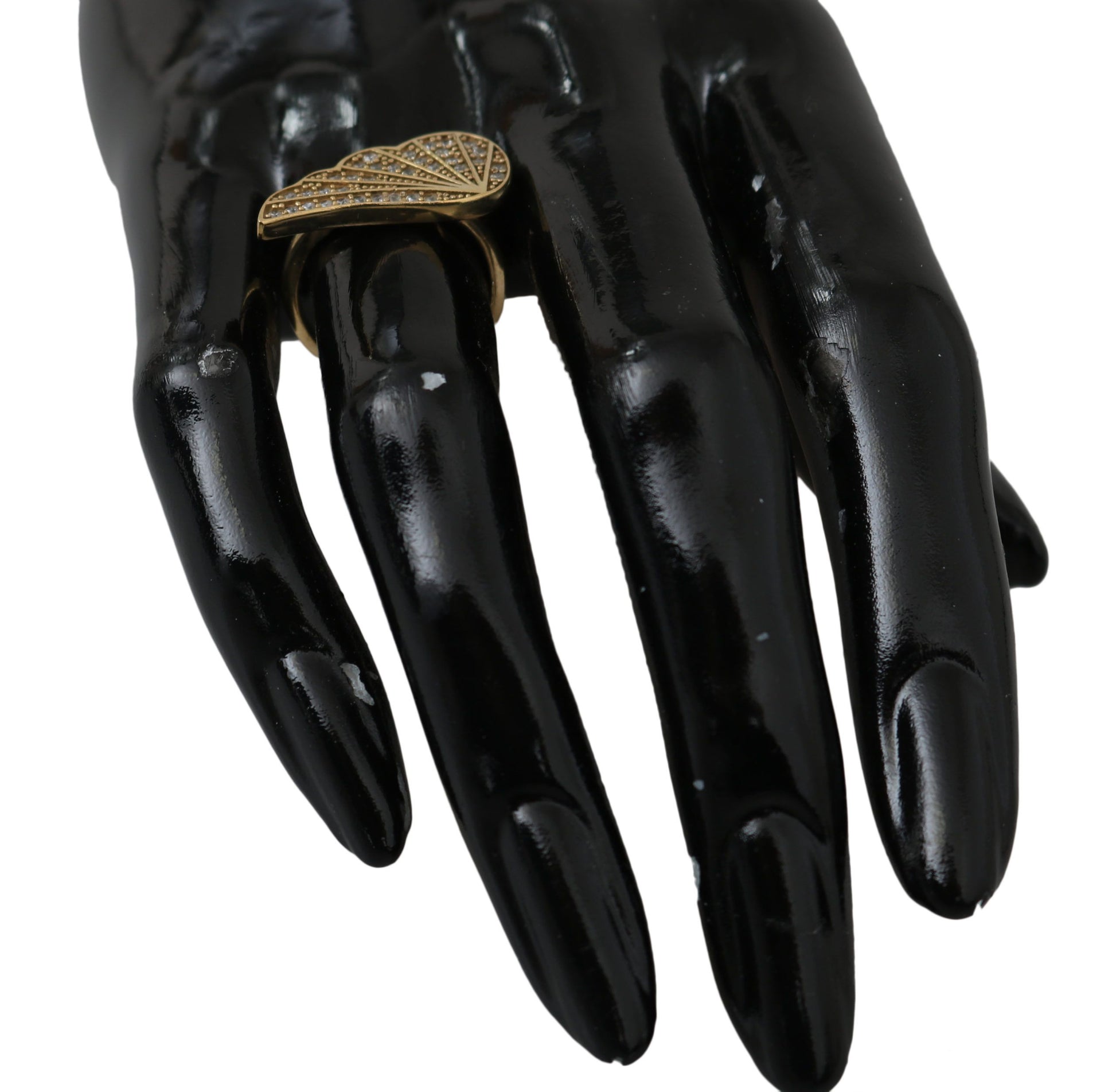 Bague Nialaya Gold Wing en argent 925 et zircone cubique transparent pour femme
