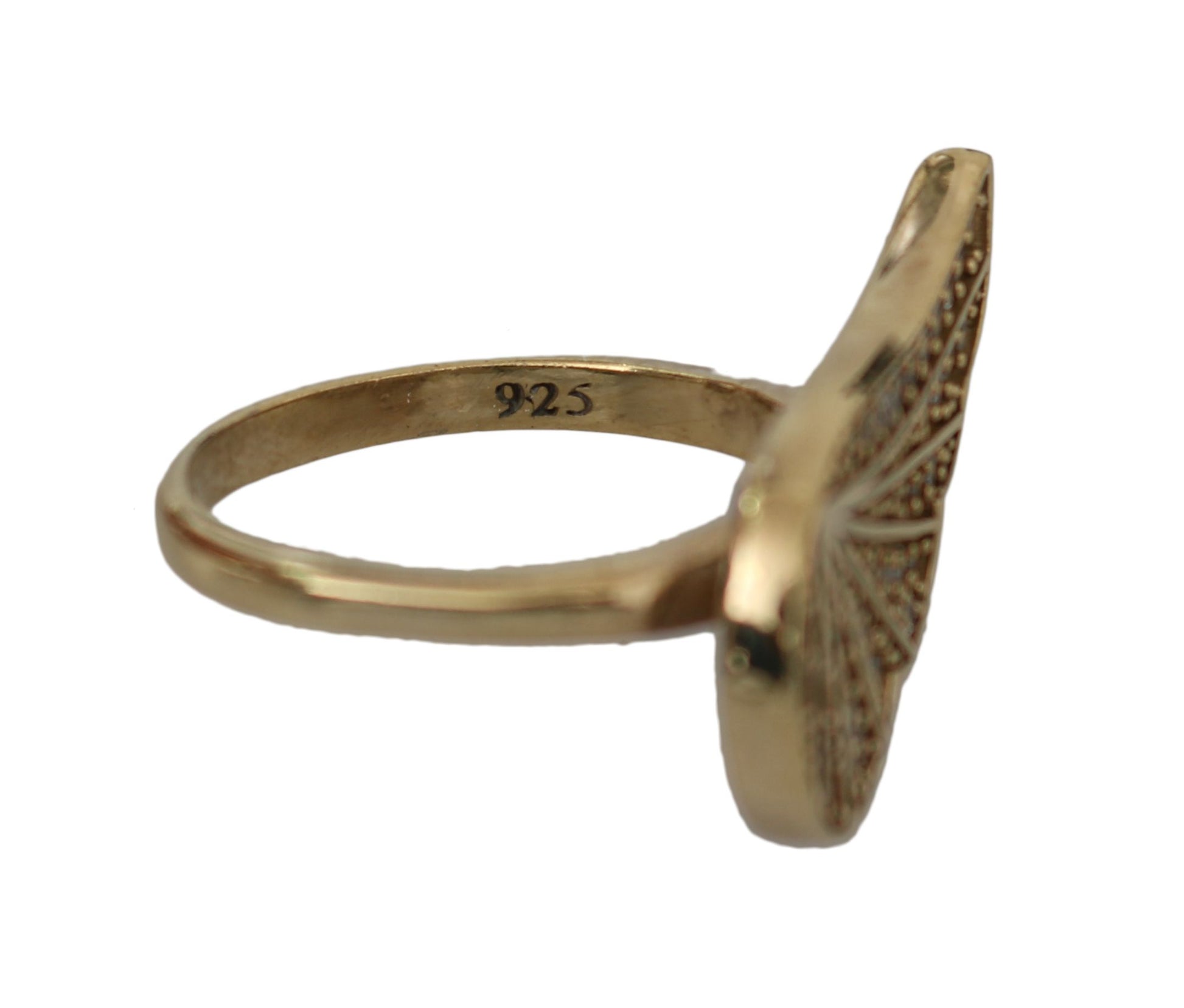 Bague Nialaya Gold Wing en argent 925 et zircone cubique transparent pour femme