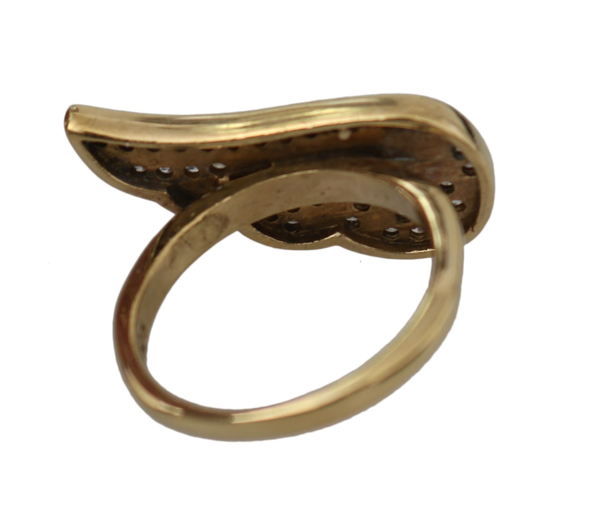 Bague Nialaya Gold Wing en argent 925 et zircone cubique transparent pour femme