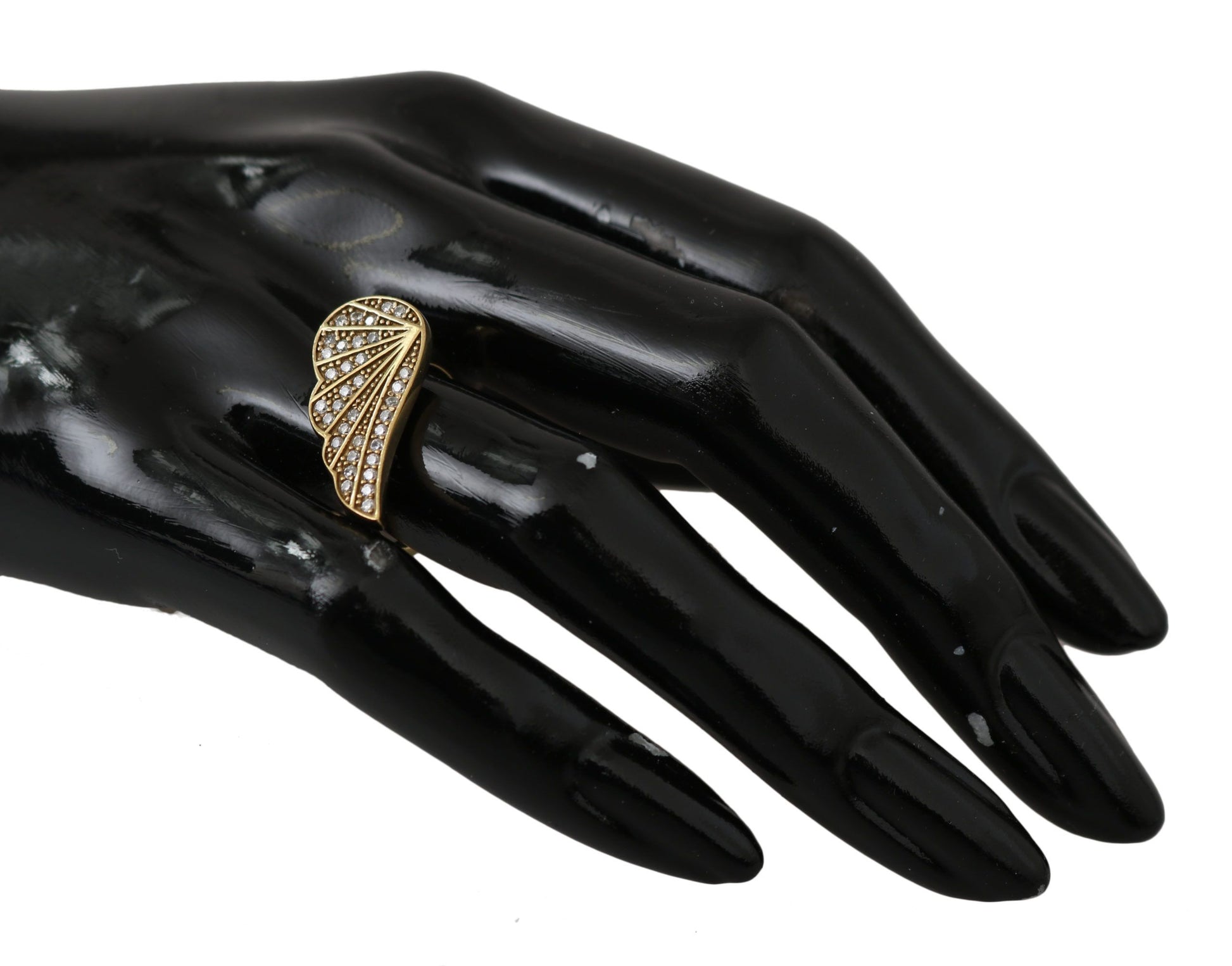 Bague Nialaya Gold Wing en argent 925 et zircone cubique transparent pour femme