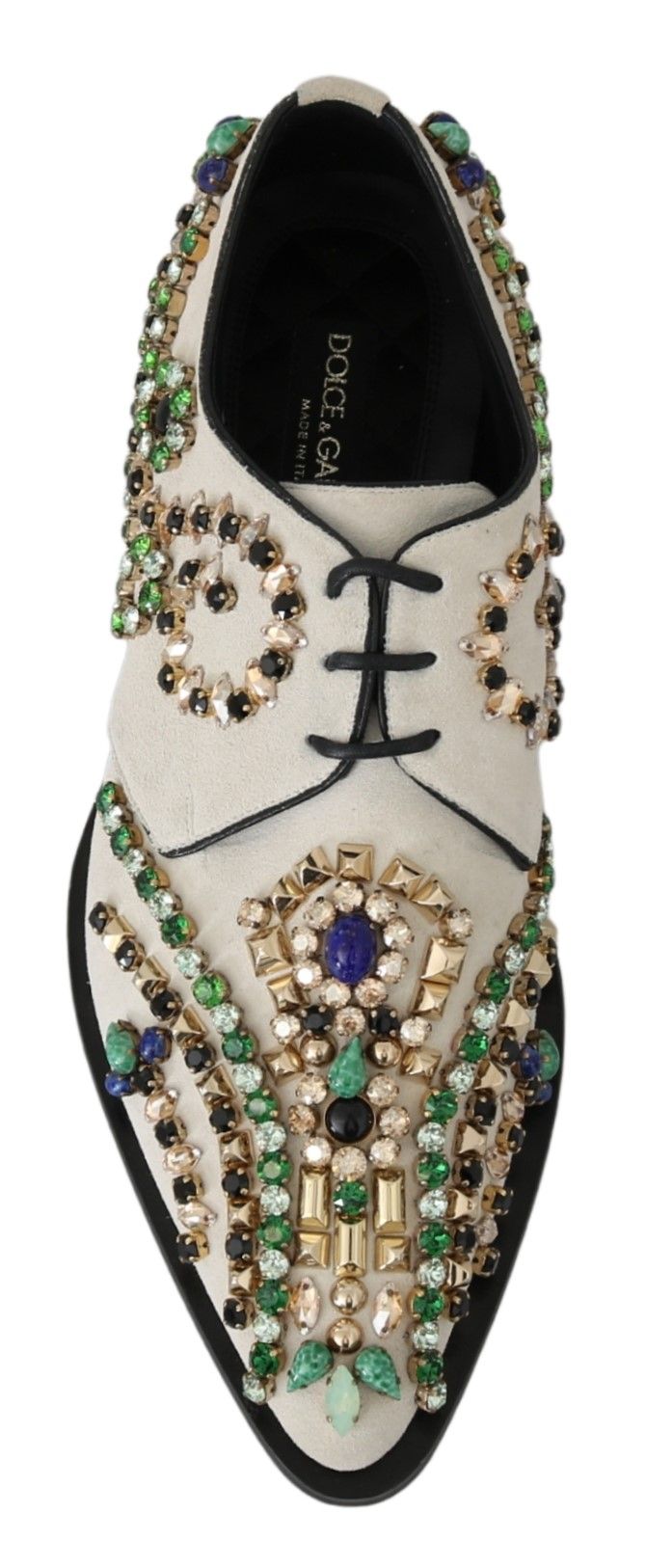 Chaussures Broque en daim blanc et cristaux Dolce &amp; Gabbana