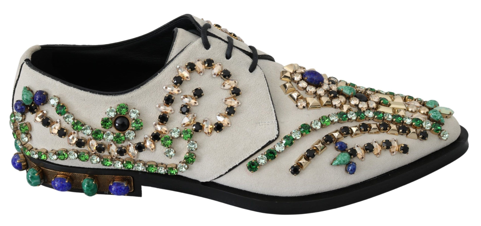 Chaussures Broque en daim blanc et cristaux Dolce &amp; Gabbana
