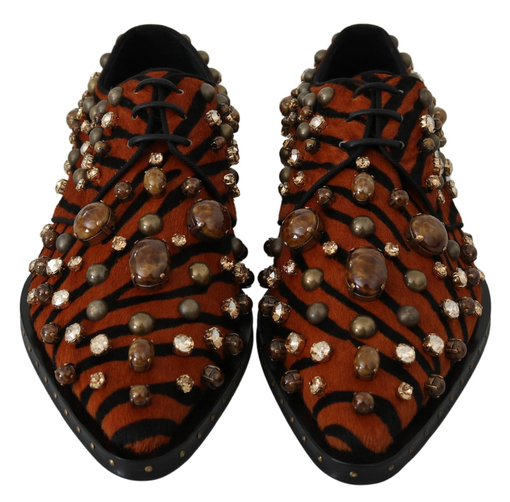Chaussures Broque en poil de poney orange Dolce &amp; Gabbana