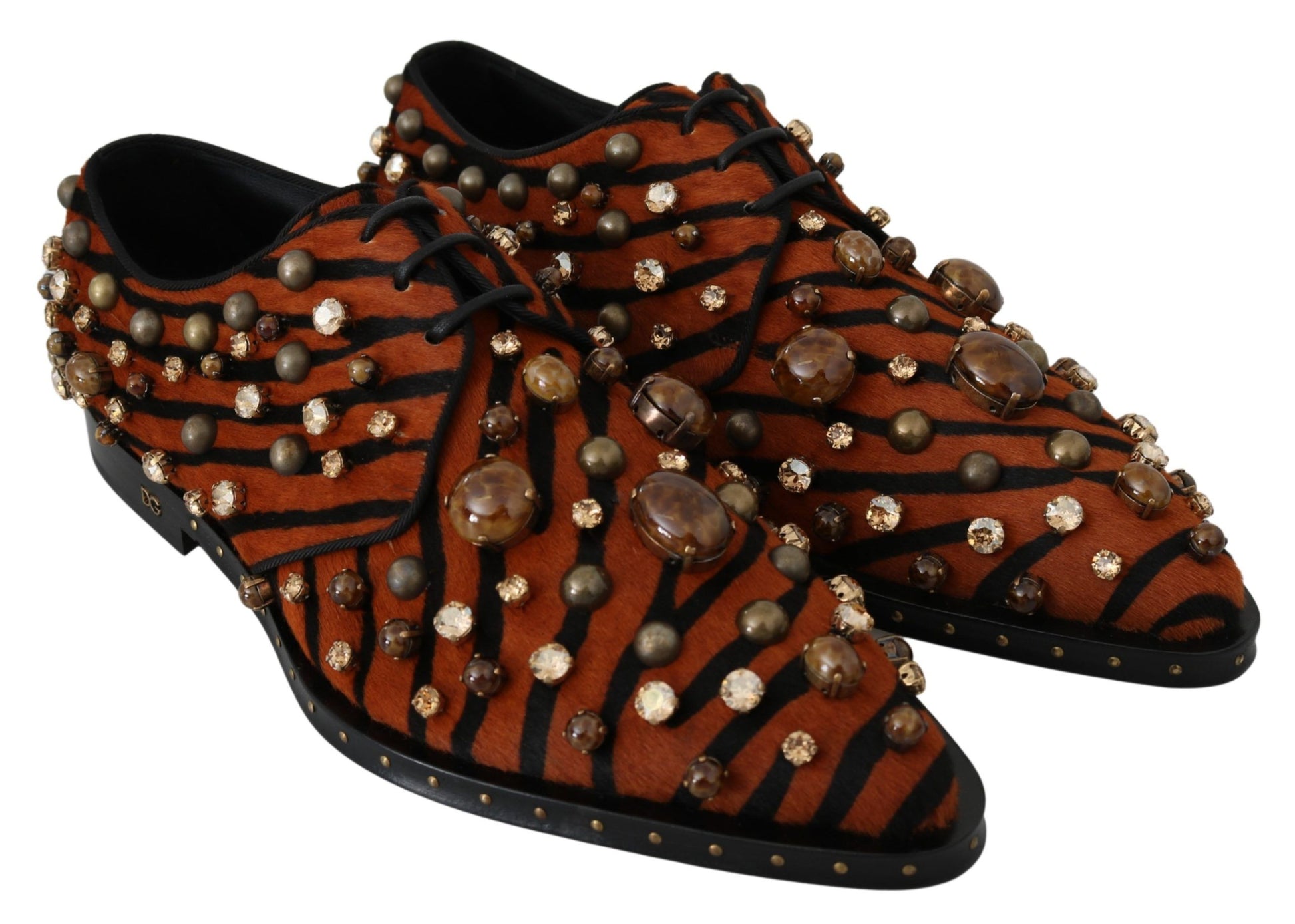 Chaussures Broque en poil de poney orange Dolce &amp; Gabbana