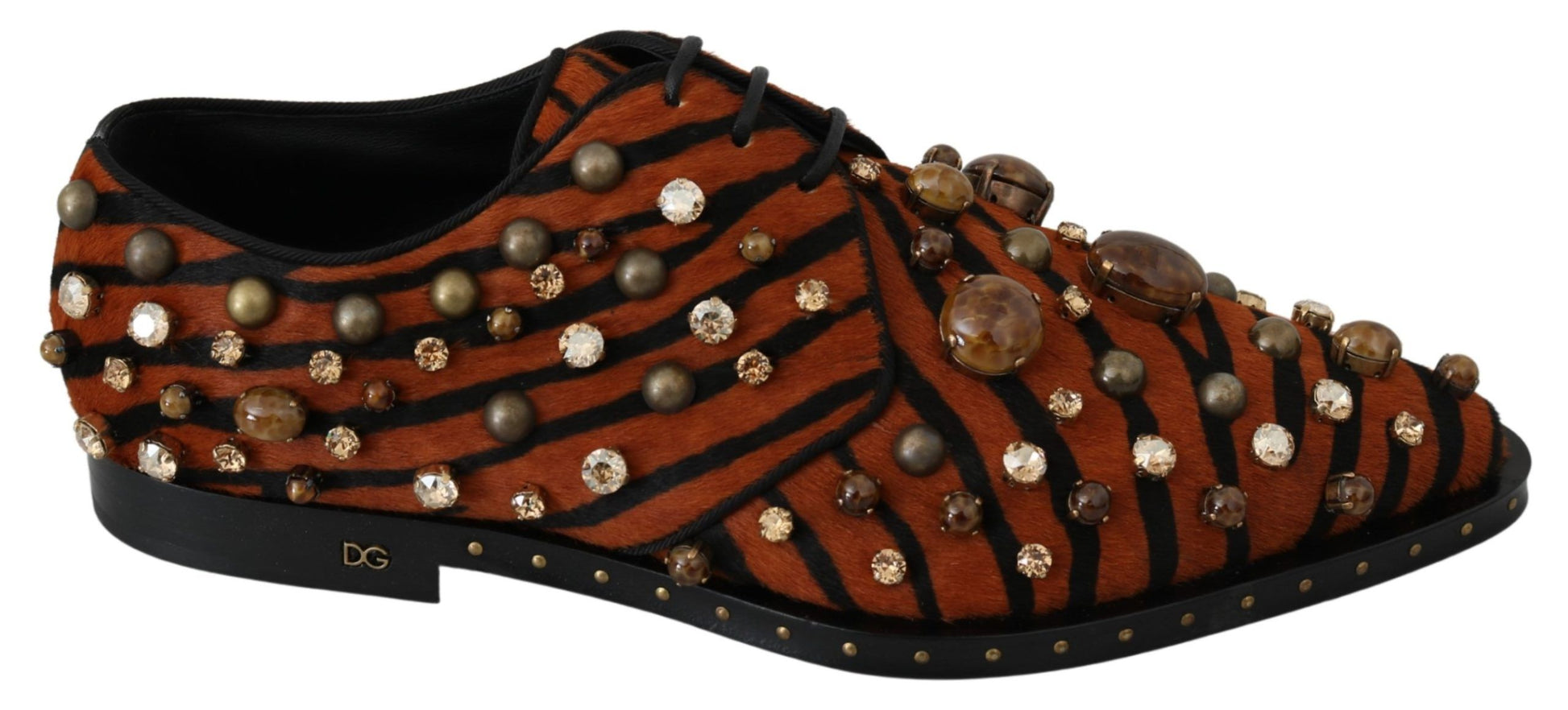 Chaussures Broque en poil de poney orange Dolce &amp; Gabbana
