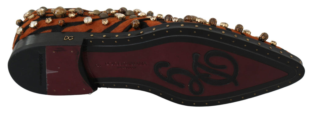 Chaussures Broque en poil de poney orange Dolce &amp; Gabbana