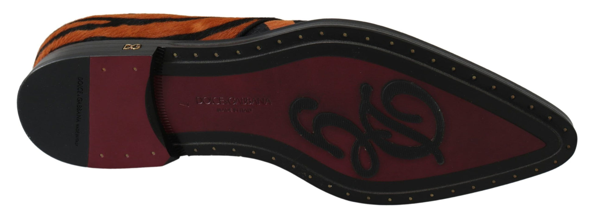 Chaussures habillées en poil de poney orange Dolce &amp; Gabbana