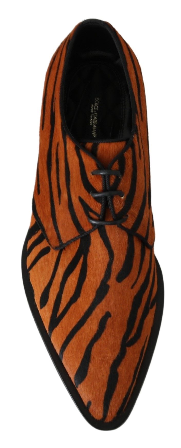 Chaussures habillées en poil de poney orange Dolce &amp; Gabbana
