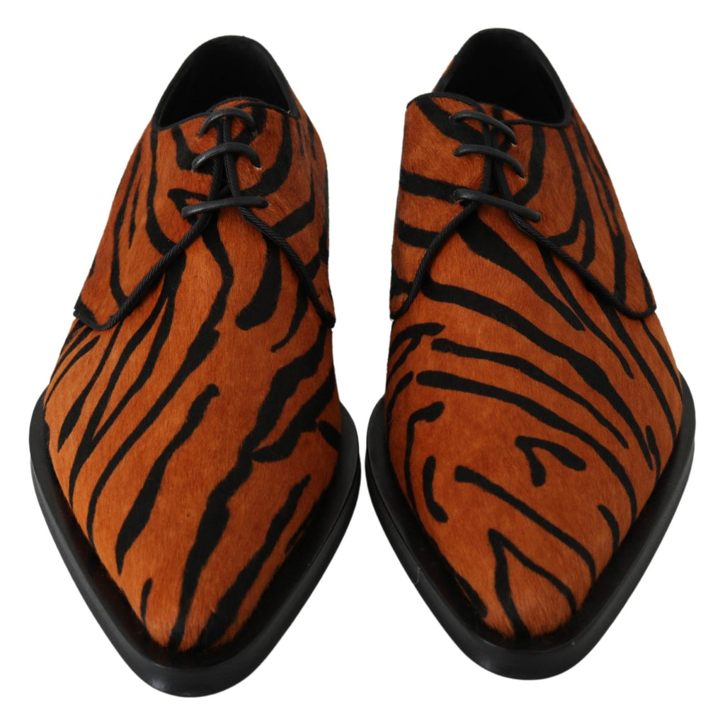 Chaussures habillées en poil de poney orange Dolce &amp; Gabbana