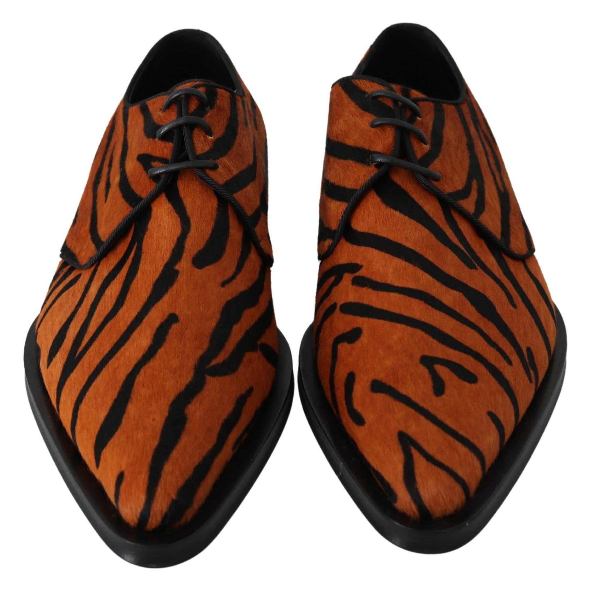 Chaussures habillées en poil de poney orange Dolce &amp; Gabbana