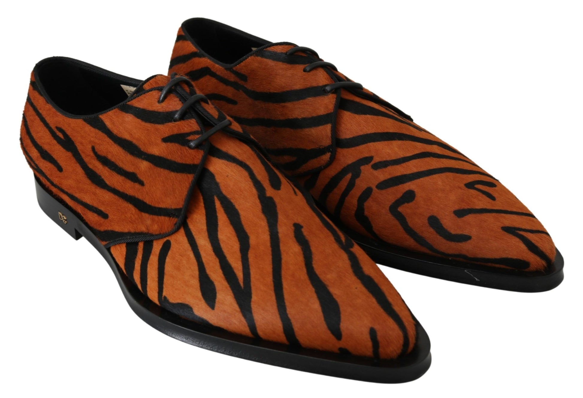 Chaussures habillées en poil de poney orange Dolce &amp; Gabbana
