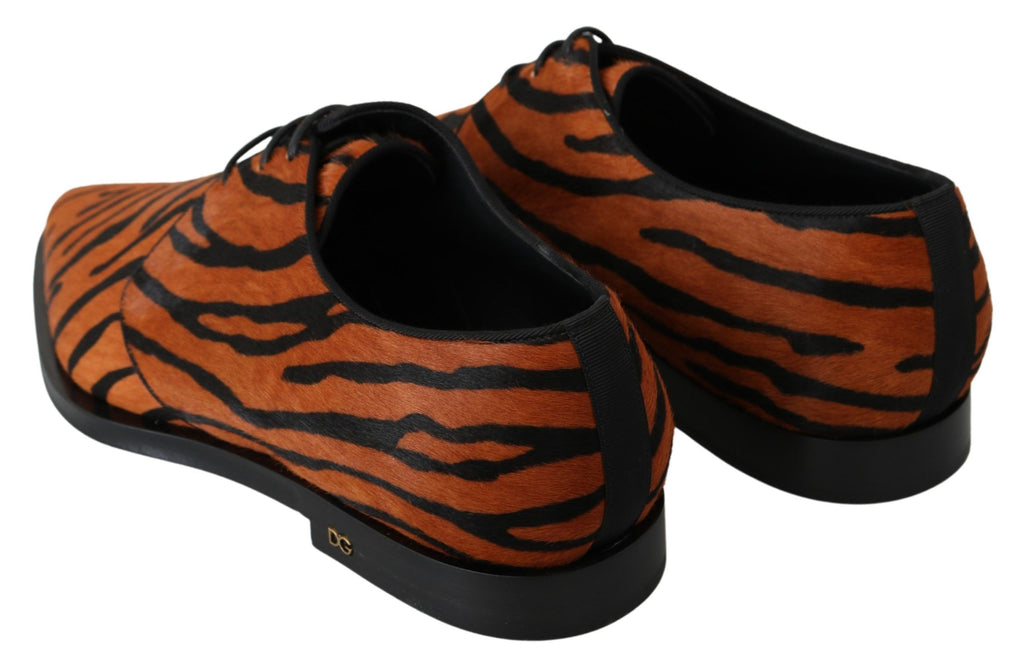 Chaussures habillées en poil de poney orange Dolce &amp; Gabbana