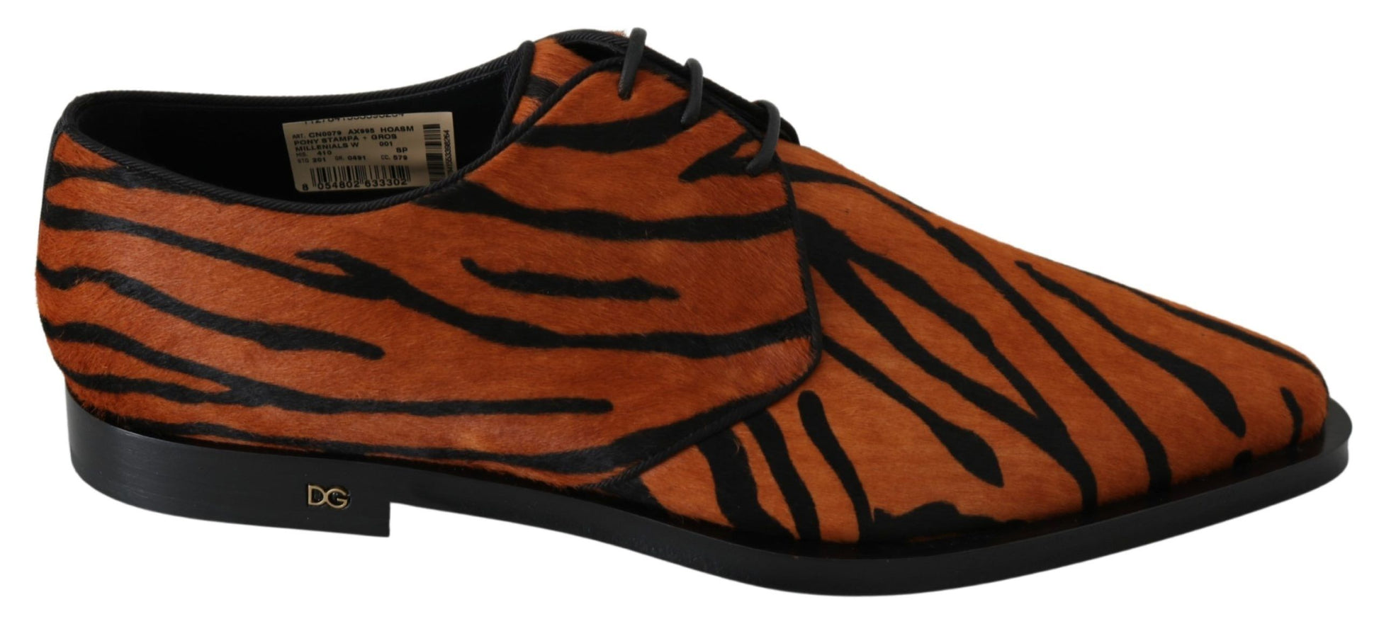 Chaussures habillées en poil de poney orange Dolce &amp; Gabbana