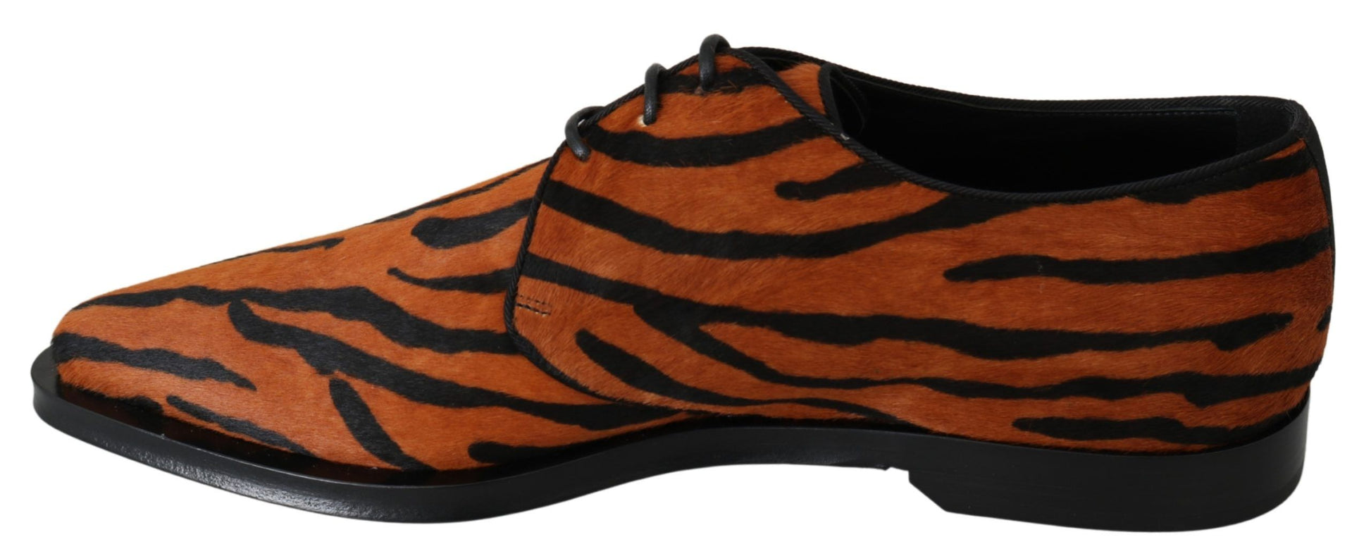 Chaussures habillées en poil de poney orange Dolce &amp; Gabbana