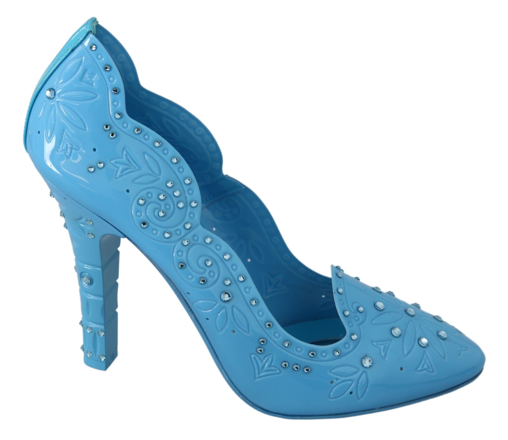 Chaussures à talons Dolce &amp; Gabbana CINDERELLA à fleurs en cristal bleu