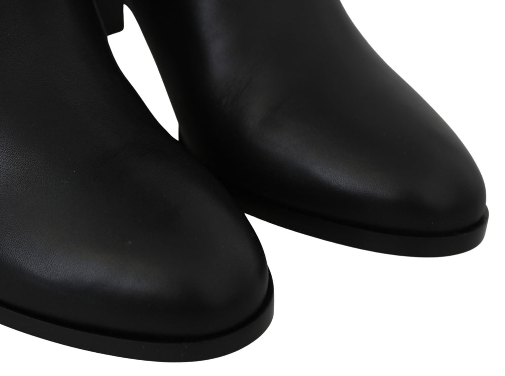 Jimmy Choo Élégantes bottes à talons en cuir de veau noir