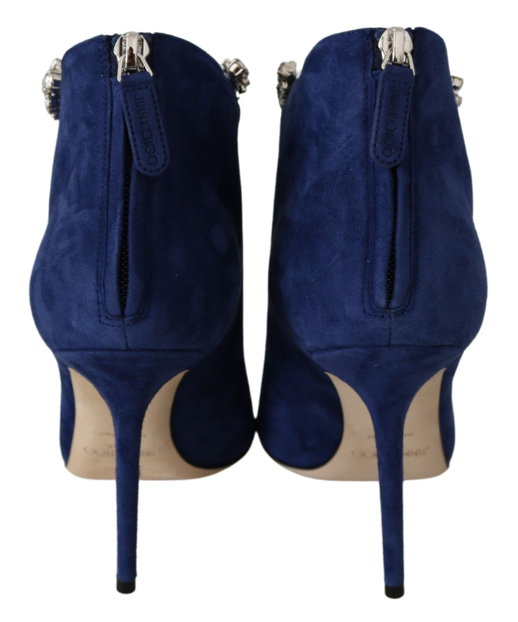 Bottes à talons Jimmy Choo Pop Blue à brides en cristal