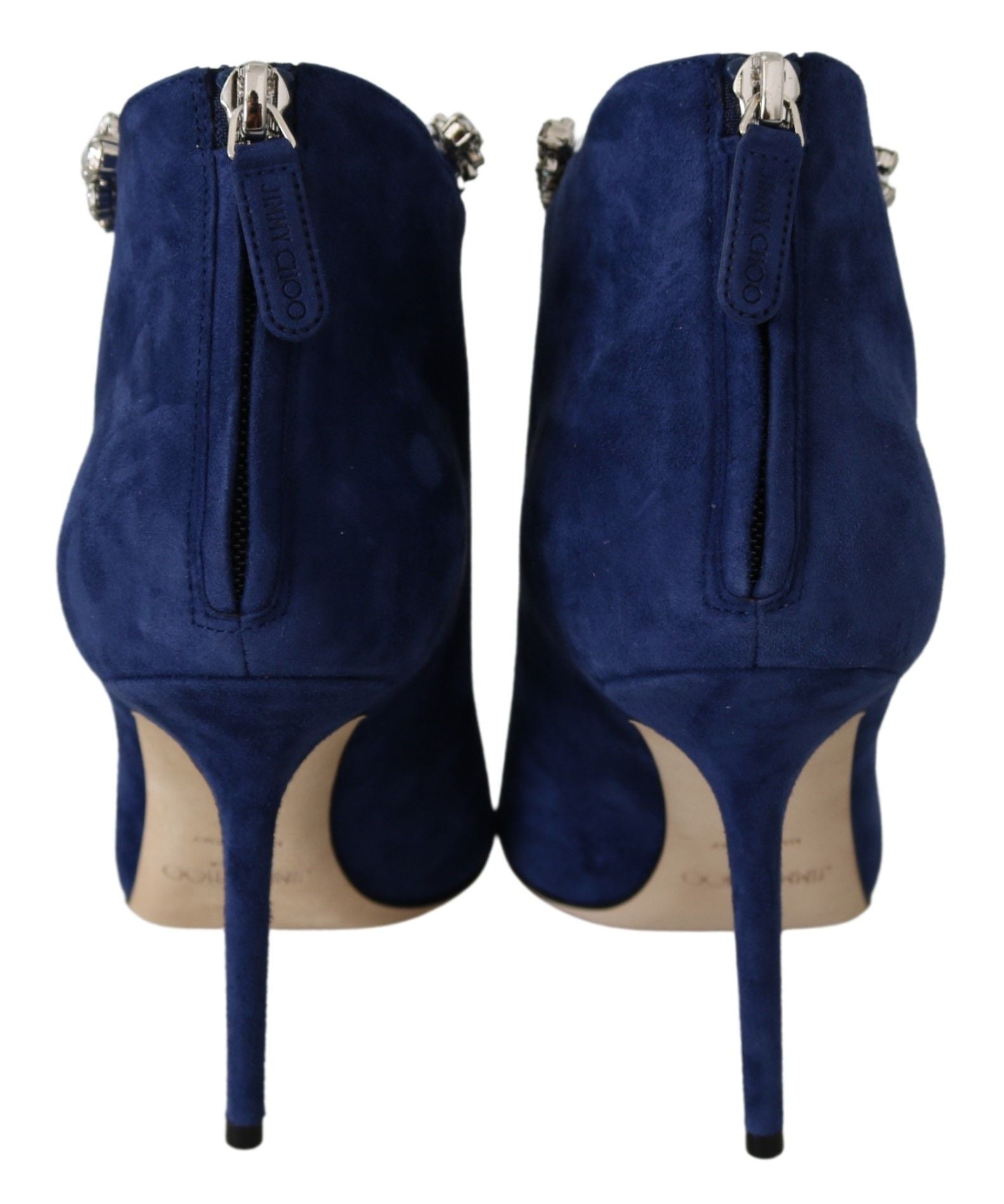 Bottes à talons Jimmy Choo Pop Blue à brides en cristal