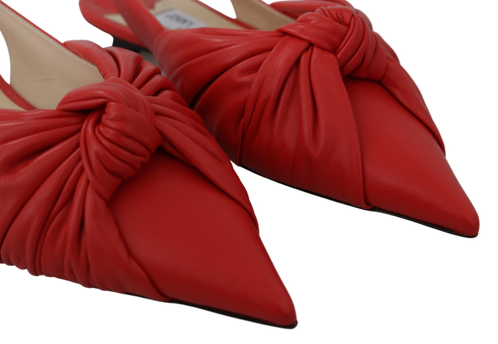 Jimmy Choo Chic Ballerines en cuir à bout pointu rouges
