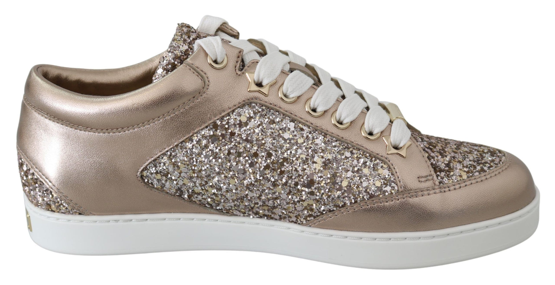 Baskets Jimmy Choo en cuir pailleté rose ballet