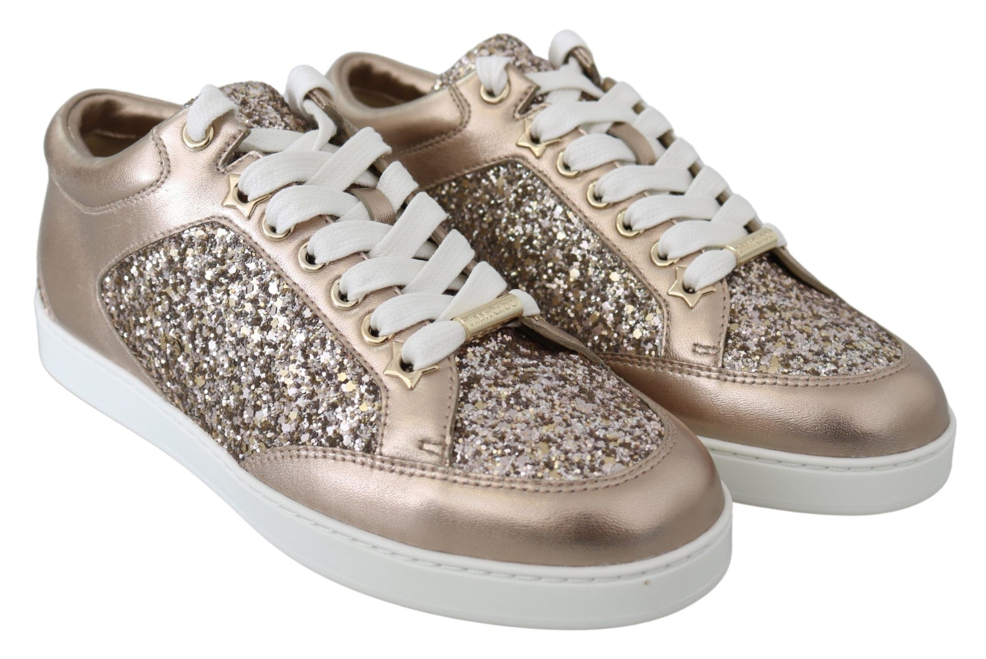 Baskets Jimmy Choo en cuir pailleté rose ballet
