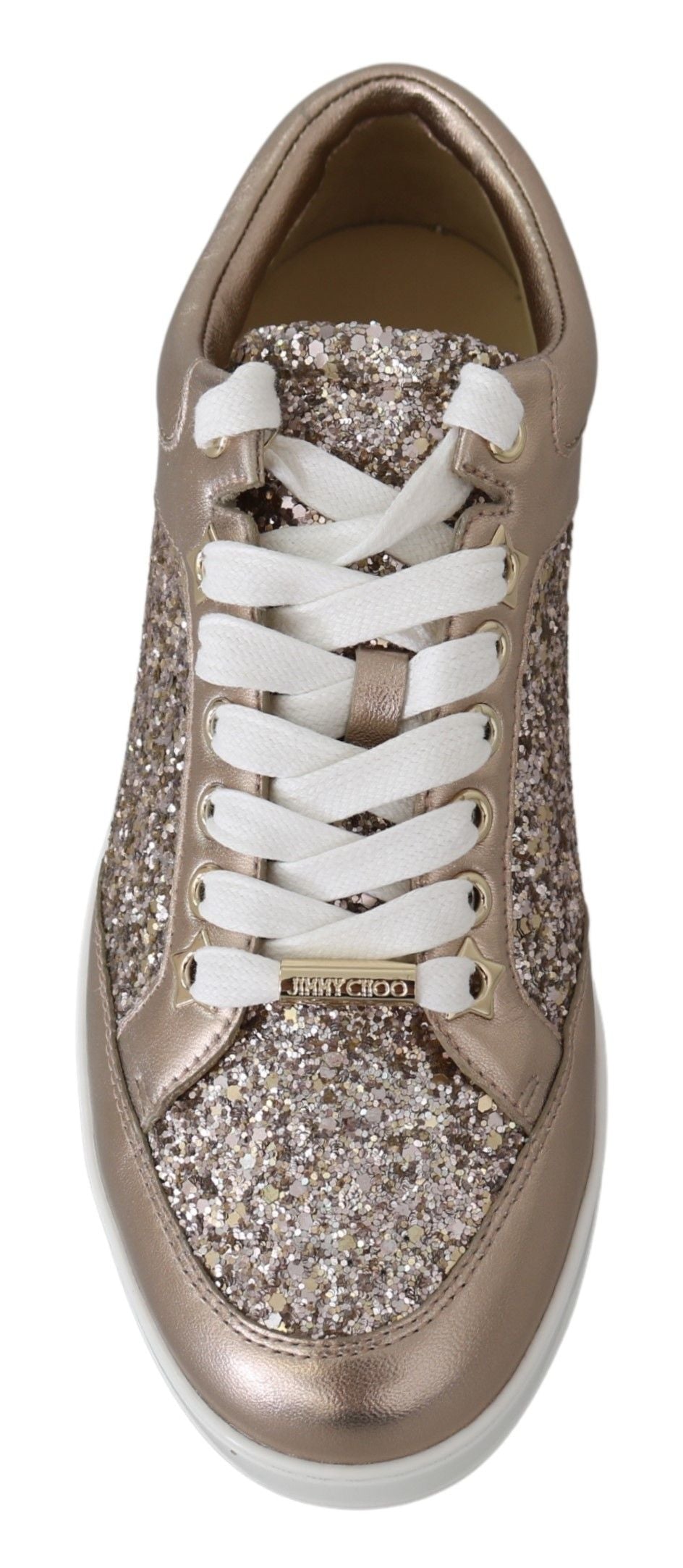 Baskets Jimmy Choo en cuir pailleté rose ballet