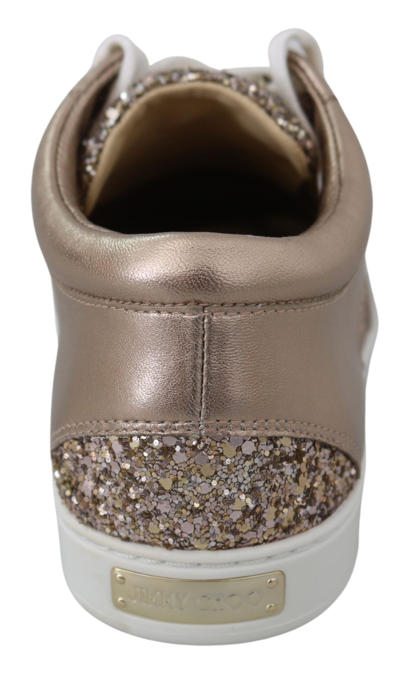 Baskets Jimmy Choo en cuir pailleté rose ballet